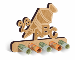 Giftota Einschulung Geldgeschenk Holz mit ABC Zuckertüte 123, Geschenk Einschulung Junge Mädchen, Schulanfang Geschenke