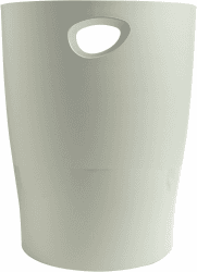 Exacompta 45306D ECOBIN Papierkorb 15 Liter mit Griffen. Eleganter und robuster Papierkorb und Mülleimer im modernen Design grau grau Papierkorb