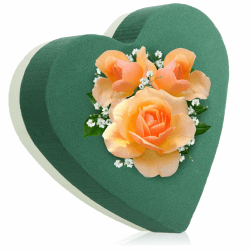 com-four® Steckmasse für Blumengestecke in Herzform - Steckschaum für Frischblumen - Steckschwamm zum Basteln für Hochzeit, Ostern und Geburtstag - Steckschaum-Herz (01 Stück - Herz)