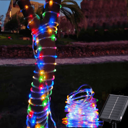 Tacobey Solar Lichtschlauch Lichterkette Außen, 10M 100 LED Solar Lichterkette Seilleuchten Aussen, 8 Modi, Wetterfest, Solarlichterkette für Outdoor Garten Balkon Deko - Bunt