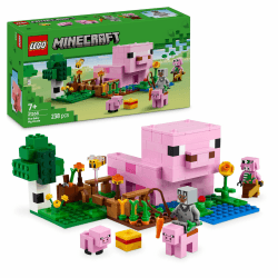 LEGO Minecraft Das Babyschwein-Haus - Ostergeschenk für Mädchen und Jungen ab 7 Jahren - Set zum Videospiel mit Tierfiguren - Bauspielzeug mit Zombie-Piglin im Wald-Biom - 21268