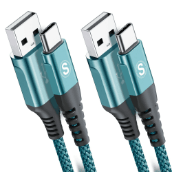 USB C Kabel 3.1A [2Stück 2m] Schnellladung,Ladekabel USB C Nylon Type C Kabel für Samsung Galaxy S25 S24 S23 S22 S21 S20 Plus/Ultra/FE,iPhone 16 15 Pro Max,Note20,A72 A71 A52 A51 A50,M31 M30s