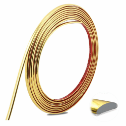 Zierleisten Selbstklebend, 8M Zierleiste Selbstklebend Gold, Wandleisten Selbstklebend, Chrom Zierleiste Selbstklebend Zierleisten Chromleiste Selbstklebend für Wand, Decke, Boden, Schränke, Fliesen