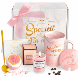 YiksunMY Muttertagsgeschenk, Muttertagsgeschenke für mama, Geschenke für Mama, Geburtstagsgeschenk, Geschenk für Weihnachten, Muttertag Geburtstag, 340 ml Rosa Marmor Kaffeetassen Bechersets