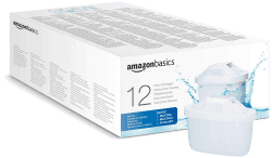 Amazon Basics Wasserfilterkartuschen, 12 Stück, passend für alle BRITA Systeme inkl. PerfectFit & Amazon Basics Systeme