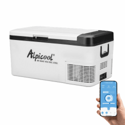 Alpicool K18 18L Kompressor Kühlbox Klein Elektrische Mini Kühlschrank Gefrierbox 12v mit USB Anschluss für Auto, Lkw, Boot, RV und Steckdose, -20℃-20℃