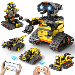 Technic Roboter Bauspielzeug Bausatz, 5-IN-1 RC Roboter und Auto Spielzeug, Ferngesteuert und App Roboter Bausatz Kinder, Technic Spielzeug Geschenk ab 8-12 13 14 15 Jahre Jungen