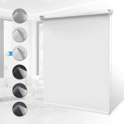 Verdunklungsrollo ohne Bohren Rollos für Fenster B120 x H230 cm (Stoffbreite 115cm) Weiß Thermo Rollo Klemmfix Verdunkelungsrollo Seitenzugrollo Sicht-und Sonnenschutz Wandmontage Weiß B120 x H230 cm