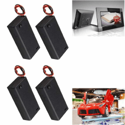 4 Stück 2×1.5V 3V AA Kunststoff Batteriehalter mit Hülle, Anschlusskabel und EIN/AUS Schalter, 2X Mignon 'AA', AA Batterie Halterung