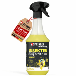 SPRINGER GX1000 - - Insektenentferner 1L - - Made in Germany - - Schonende Rezeptur - - Tiefenwirksame Formel - - Insekten-Reiniger für hartnäckige & angetrocknete Insektenreste