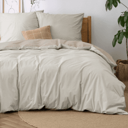BEDSURE Bettwäsche 200x200 Baumwolle Beige Khaki Taupe - Bettwäsche-Sets 200 x 200 cm Wendebettwäsche 3teilig mit 2 Kissenbezüge 80x80 cm, Oeko-TEX Zweifarbiger Bettbezug mit Reißverschluss