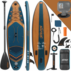 ALLPICK Premium SUP Board Set, Stand Up Paddling Board Aufblasbar, Mit Universal Kamerahalterung, Komplettes Zubehör, Verstellbares Paddel, Anfänger, Fortgeschrittene, 180kg
