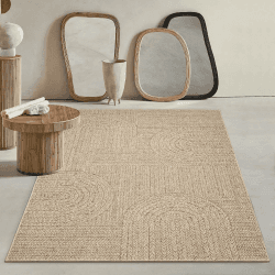 Mia´s Teppiche Soil - wetterfester In- und Outdoor Teppich im Natürlichem Jute-Look, wetterfest, geeignet für Terrasse und Garten, ca. 60 x 90 cm