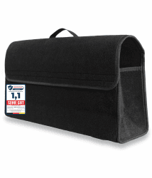 LIONSTRONG® Auto Kofferraumtasche [HOCHWERTIGER FILZ] – Faltbar – Rutschfest mit Klettbändern zu befestigen – Werkzeugtasche – Auto Zubehör - Universell für alle Autos geeignet