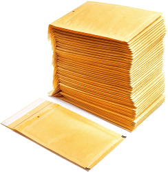 Gepolsterte Umschläge aus Polyethylen-Innenpolster, Farbe Braun, Versandtaschen mit Kapazität für Dokumente mit einer maximalen Fläche (5 Polsterumschläge, 220x340 mm) 5 Polsterumschläge 220x340 mm