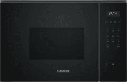 Siemens BF525LMB1 iQ500, Einbau-Mikrowelle, 59 x 38 cm, 800W, 20L Garraum Edelstahl, 25,5 cm Drehteller, touchControl Bedienung, Hydrolytische Reinigungshilfe, cookControl 7 Automatikrogramme, Schwarz