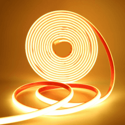 AC220-240V Neon LED Streifen Selbstklebend, 16M 288LEDs/m Superhell Flexible FCOB LED Leuchtband (Schnitt alle 50cm), IP65 Warmweiß COB LED Band mit Stromkabel für Weihnachten, Party-Deko Warmweiß 16m