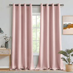 MIULEE Vorhang Kinderzimmer Mädchen 2er Set H 245 x B 140, Hellrosa Verdunklungsvorhänge zum Verdunkeln von Räumen, Ösen Gardinen Blickdicht Kindervorhang Schlafzimmer, Fenster Vorhang Verdunkelung H245 x B140 cm (2er Pack) Hellrosa