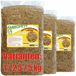 Soldatenfliegenlarven (Hermetia) getrocknet 5kg Packung, Black Soldier Fly, Protein- und fettreiches Wildvogelfutter, reich an Calcium und Laurinsäure