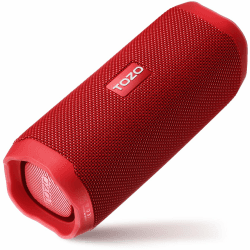 TOZO PA2 Bluetooth Lautsprecher,Tragbarer Lautsprecher mit Dual Treibern,25 Std Stereo Sound,Tiefer Bass,App Steuerung, Wasserdicht,Kabelloser Lautsprecher für Zuhause, Outdoor und Reisen, Rot