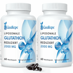Liposomales Glutathion reduziert 2000mg pro Portion | Glutathion Ergänzung mit Hyaluronsäure + Kollagenpeptid + Resveratrol | 10x bessere Absorption (60 Stück (2er-pack))