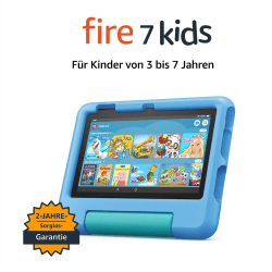 Amazon Fire 7 Kids-Tablet | 7-Zoll-Display, für Kinder von 3 bis 7 Jahren | Mit werbefreien Büchern, Spielen und Videos für Kinder | Kindersicherung, 10 Stunden Akkulaufzeit, 16 GB