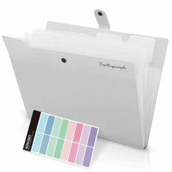 Fächermappe a4 4 Fächer Dokumentenmappe Erweiterbar Mappen Ordnersystem Document Folder mit Verschlußknopf für Büro Hause Schule,grau
