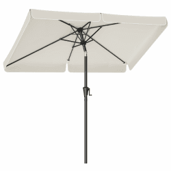SONGMICS Sonnenschirm 300 x 200 cm, rechteckiger Balkonschirm, Sonnenschutz UPF 50+, beidseitig um 30° knickbar, für Garten, Terrasse, ohne Ständer, beige GPU058M01
