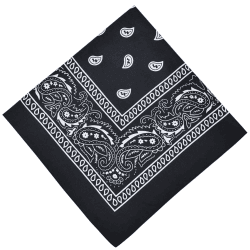 Bandana Damen Herren, Nickitücher Kopftuch Halstuch Männer, Unisex Tuch Bindetuch, Headwear Haar Schal Paisley Muster,Schwarz (55 x 55 cm)