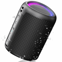 Bluetooth Lautsprecher Kleine Musikbox Bluetooth 5.3 15W mit TWS Modus RGB Lichtern 30 Meter Reichweite 15 Stunden Spielzeit AUX & TF Karten Kompatibilität IPX5 Wasserdicht