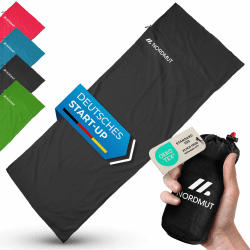 Hüttenschlafsack Ultraleicht aus Mikrofaser oder Baumwolle - Reiseschlafsack atmungsaktiv [220 x 90 cm] kleines Packmaß & besonders weich inkl. Kissenfach
