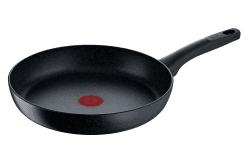 Tefal G28106 Black Stone Bratpfanne 28 cm, Mineralia+ Antihaftversiegelung, sicher, Thermo-Signal, induktionsgeeignet, gesund Kochen, Stone-Effekt, Schwarz