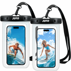 JOTO 2 Stück wasserdichte Handyhülle IPX8 Unterwasser Wasserfest Handytasche für iPhone 16 15 14 13 12 11 Pro Max Plus Galaxy S24 S23 A15 Xiaomi bis 7 Zoll Phone Case –Klar