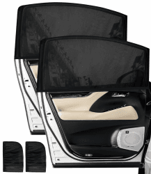 2 Stück Sonnenschutz Auto Baby mit UV Schutz,Universal Sonnenblende Auto Netz,Auto-Insektenschutznetz,für Seitenfenster Meshmaterial Schützt Mitfahrer, Kinder & Haustiere für die meisten (99%) Autos-M