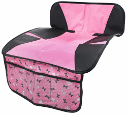 Walser Kindersitzunterlage, Auto-Sitzschoner Kindersitz, Sitzauflage PKW rutschfest, Ballet Doll Kindersitz-Unterlage ISOFIX-kompatibel grau/rosa