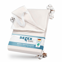 SETEX Molton Matratzenschutz, 100 x 200 cm, Eckgummis, 100 % Baumwolle, Spannbettlaken zum Schutz der Matratze, Basic, Naturfarben, Natur