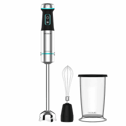 Cecotec Stabmixer Power TitanBlack 1200 XL Cream.1200 W, CrossBlades Technologie mit 4-Klinge-Blättern mit schwarzer Titan-Beschichtung, extralangem Fuß, Spritzschutz-Klingeneinsatz, 800 ml Becher