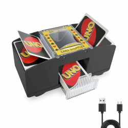 Kolamom Kartenmischmaschine Elektrische für 1-2 Decks, Automatischer Spielkarten Mischmaschine für Familientreffen, Kartenmischer Elektrisch für UNO, Poker, Blackjack - USB + Batteriebetrieben