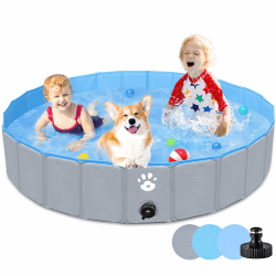 Hundepool,Faltbare Hundepools für Kleine, Mittlere&Große,Swimmingpool Planschbecken Hundebadewanne Faltbarer für Hunde und Katzen,Abriebfest&Rutschfest-120 * 30cm