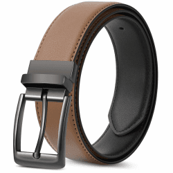 Sunya Gürtel Herren Wendegürtel. 33mm Breit Business Anzug Ledergürtel Braun Schwarz