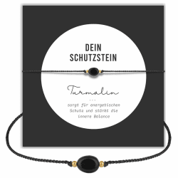Turmalin Armband Damen, handgefertigt Edelstein Armband mit 18k vergoldete Messingperlen, schöne Geschenkverpackung, Schutzstein und Kraftstein Geschenk