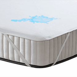 Matratzenschoner 100x200 Wasserdicht,Molton Nässeschutz Matratzenschutz,Baumwolle Atmungsaktiv und Bequemer Wasserdicht inkontinenzauflage 100x200cm mit 4 Eckgummis, Weiß