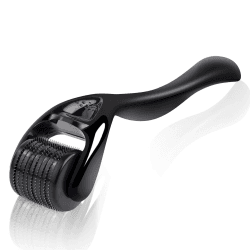 Dermaroller, Bartroller, Microneedling Roller für Gesicht und Körper, Nadelroller Bart Roller für Bartwachstum, Gesichtshautpflege, Anti-Aging, Anti-Falten, Narbenentfernung (Schwarz 2.5 mm)