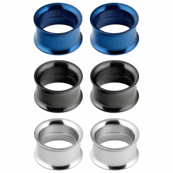 Longbeauty 6er Set/3-Farben Edelstahl Flesh Tunnel Set Schraubverschluss Ohr Expander Ohrplugs