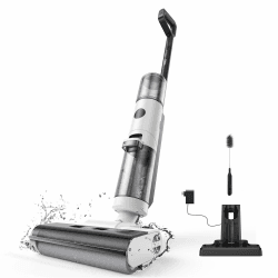 ED12 Nass Trockensauger Akku, Kabelloser Nass Trocken Staubsauger Saugwischer Akku, Kantenreinigungsbürste 6mm, Selbstreinigung, 850mL Wassertank, Anti-Verwirrungs-Haar für Hartböden, Tierhaare