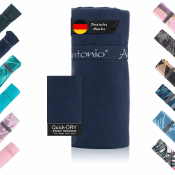 Antonio - Mikrofaser Strandtuch & Badetuch XXL 160 x 80 cm Marine-blau - Damen & Herren Strand-Handtuch & Bade-Handtuch schnelltrocknend leicht groß - Microfaser Towel Handtücher Yoga Sport Unterwegs