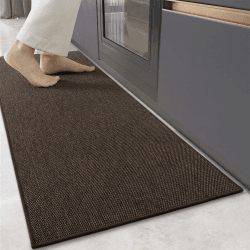 Color G Küchenteppich Waschbar rutschfest, Gewebte Küchenläufer Saugfähig, Teppich Läufer Küche, Teppich Küche Leicht Zu Reinigen, Küchenmatte für Küche, Esszimmer, Waschküche (Braun, 43x180cm)