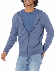 Amazon Essentials Herren Leichter French-Terry-Kapuzenpulli mit durchgehendem Reißverschluss