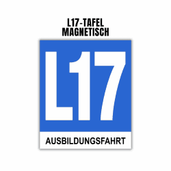 L17 Tafel, L17 Taferl Ausbildungsfahrt magnetisch | zur Außenanbringung Blau