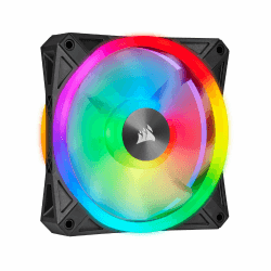 Corsair iCUE QL120 RGB, 120-mm-RGB-LED-PWM-Lüfter (34 Einzeln Ansteuerbare RGB-LEDs, Schwindigkeiten Bis zu 1,500 U/Min, Geräuscharm) Einzelpackung - schwarz
